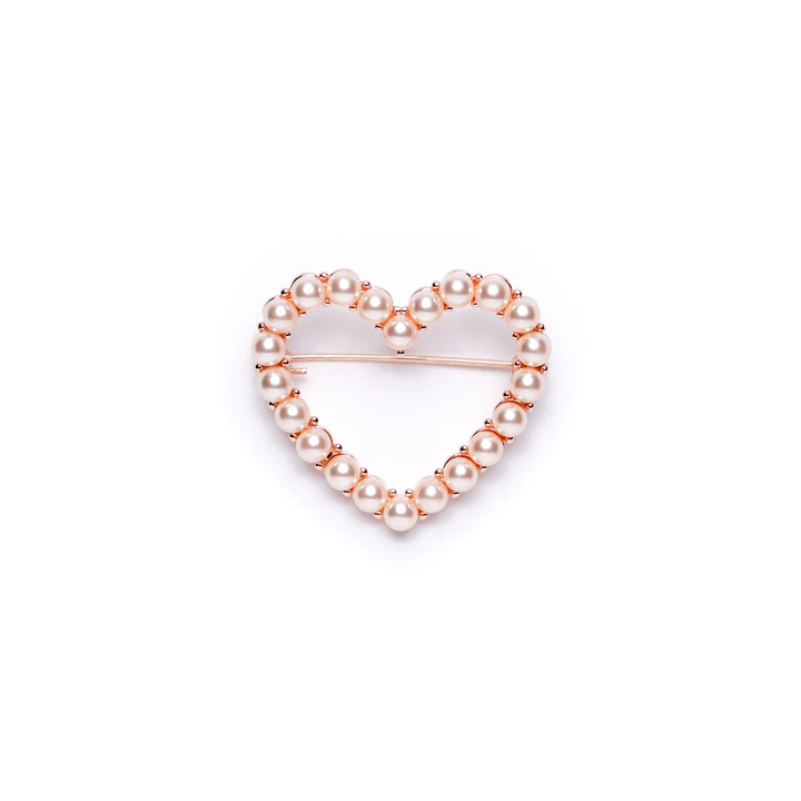 LadyN Audrey Pearl Brooch - Heart