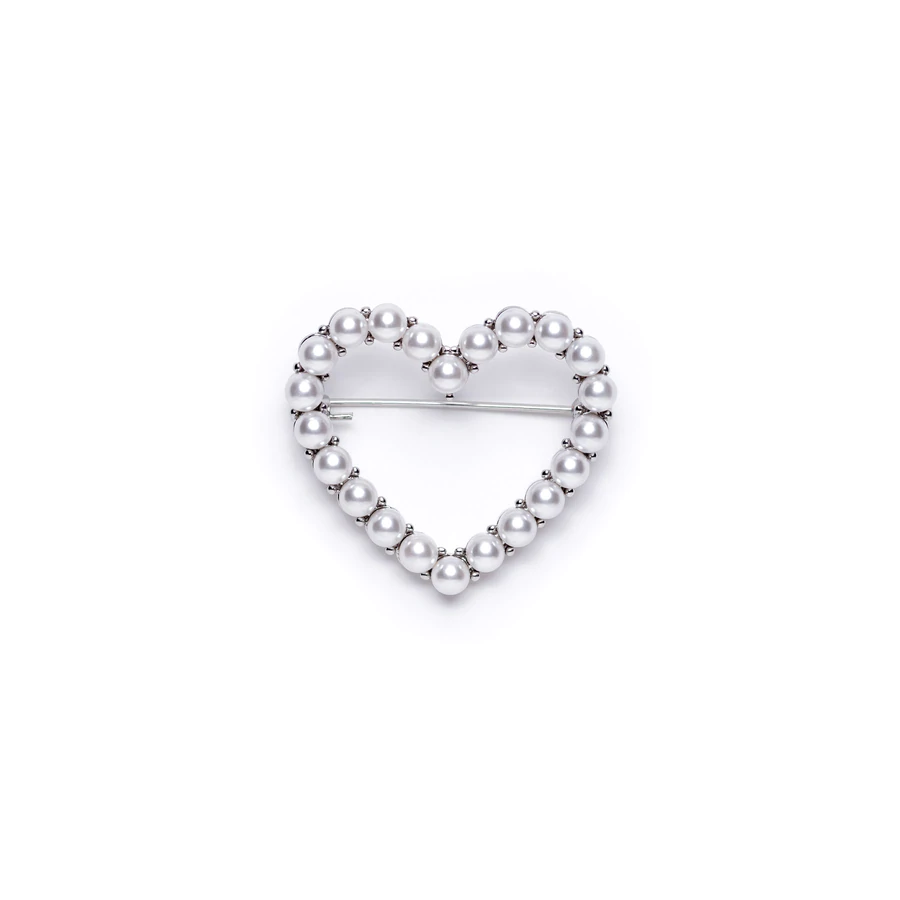 LadyN Audrey Pearl Brooch - Heart