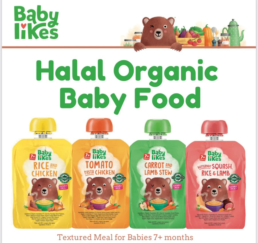 Baby Likes Halal Organic Food Pouch - Babies 7+ Months