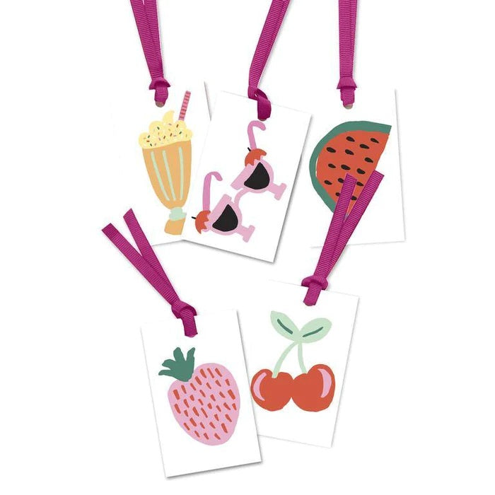 Tooty Fruity Illustration Gift Tags With Ribbon (DC)