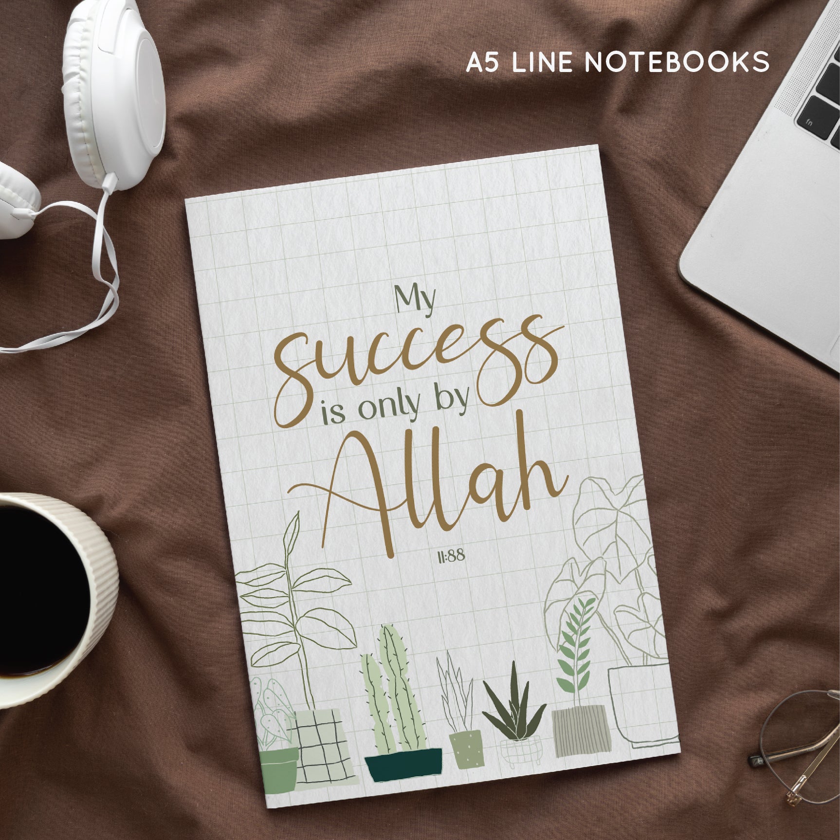 Islamic Notebook My Success by Allah