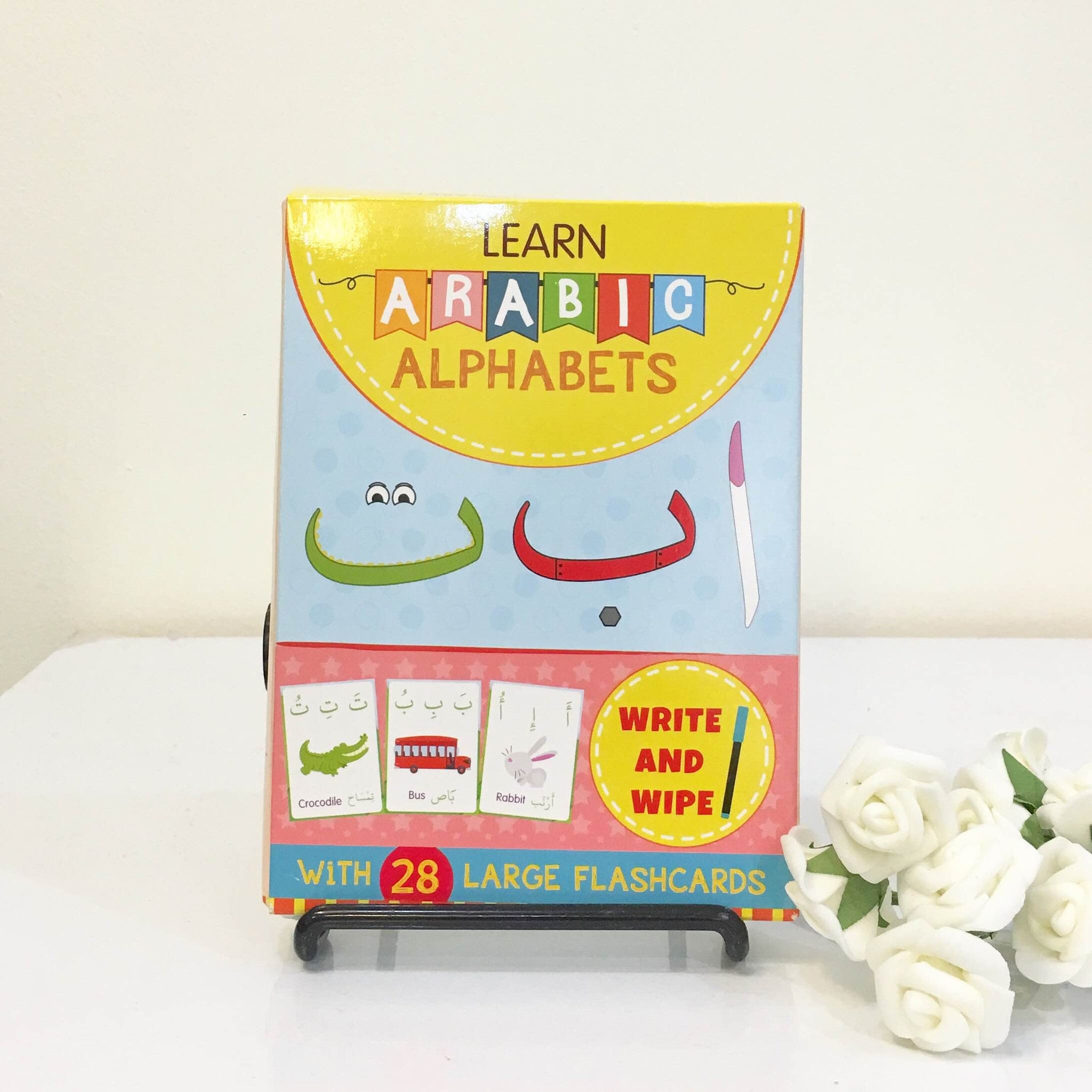 MUSLIMAZING - Learn Arabic Alphabet Flashcard - Write and Wipe