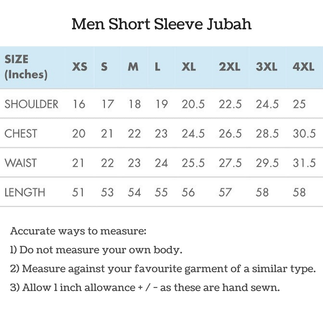 Toobaa Andis Blue – Men’s Short Sleeve Jubah (DC)