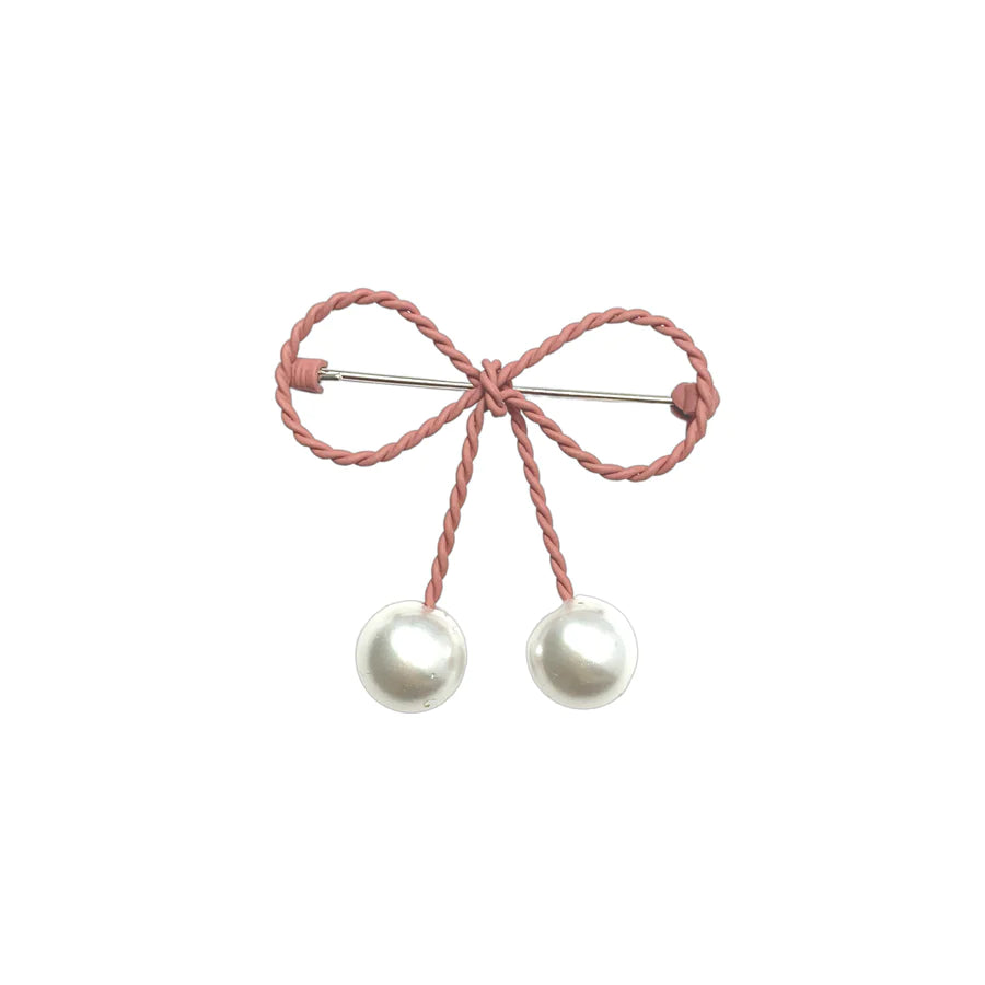 LadyN Rope Bow & Pearl Brooch