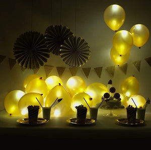 Gold Light Up Balloons - 5 Pack