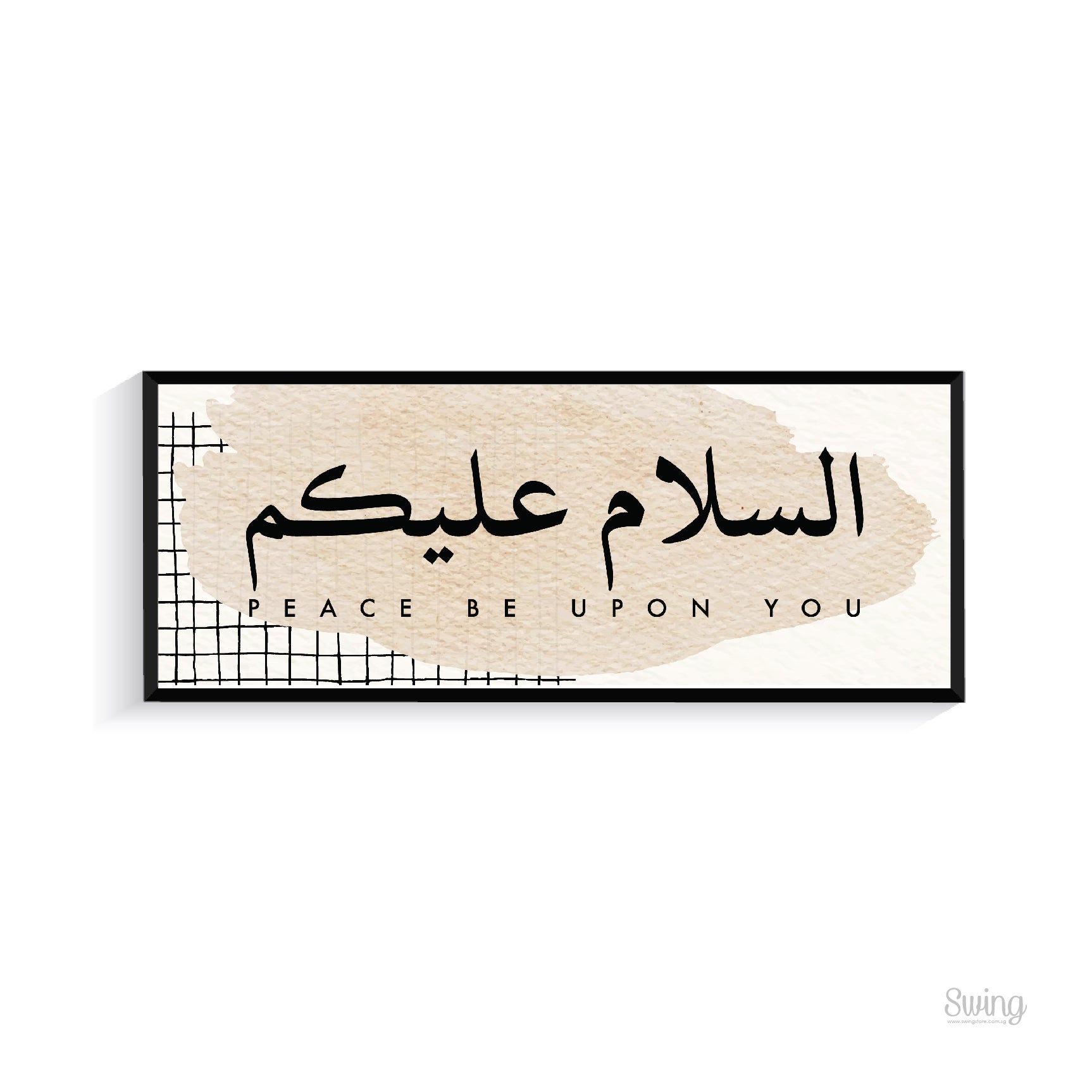 D192 Linen Salam Arabic - Door Greeting Black Capping