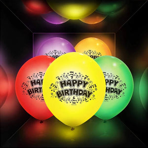 Happy Birthday Light Up Balloons - 5 Pack