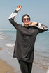 Marina Modest Swimsuit M2114 - Black Sleeve Patterned