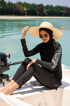 Marina Modest Swimsuit M2225 - Black Pattern