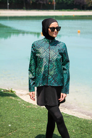 Marina Modest Swimsuit M2273 - Green Lines