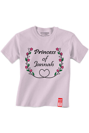 Imanhood Kids T-Shirt - Princess Of Jannah Light Pink