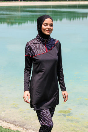 Marina Modest Swimsuit R1117 - Rivamera Black
