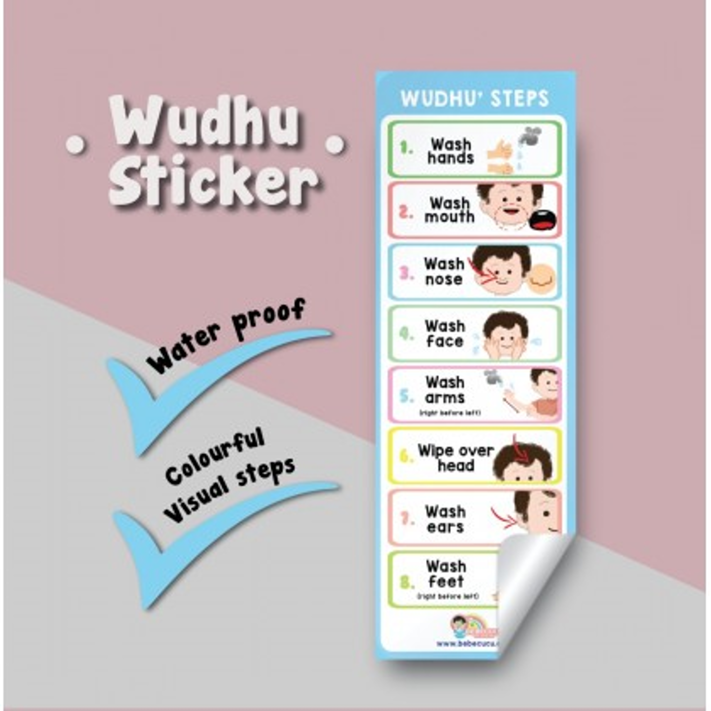 WATERPROOF WUDHU STICKER